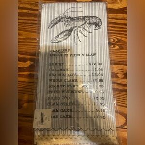 NWT! Anthropologie Striped Lobster Print dish towel